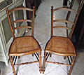 pair of cane bedroom chairs
